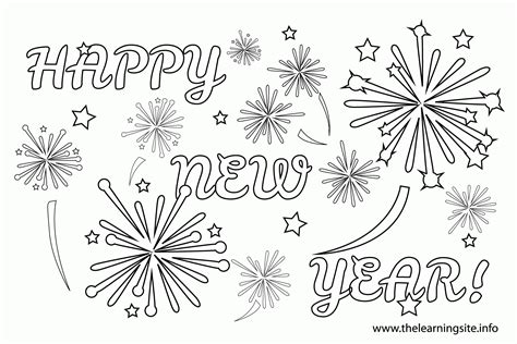 new years fireworks coloring page - Clip Art Library