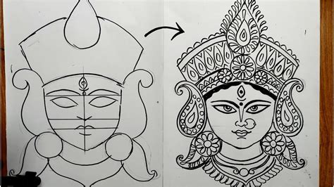 How To Draw Devi Durga Easily Maa Durga Drawing For Beginners | Images ...