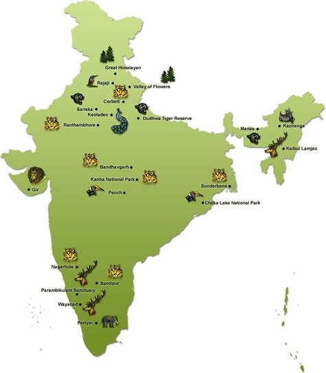 7+ National parks wildlife sanctuaries in india map image HD – Wallpaper