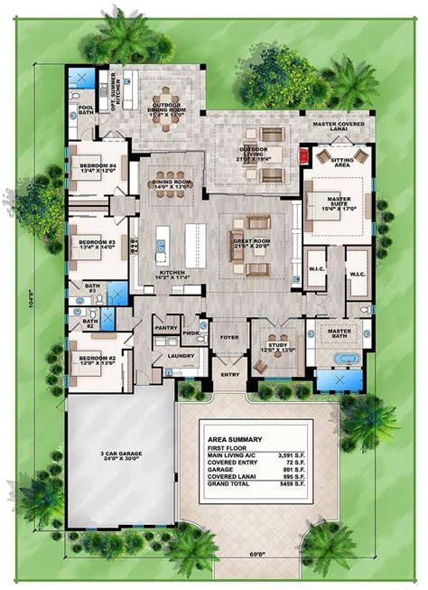 Plan 86037BS: Florida Retreat | Dream house plans, House plans, Floor plans