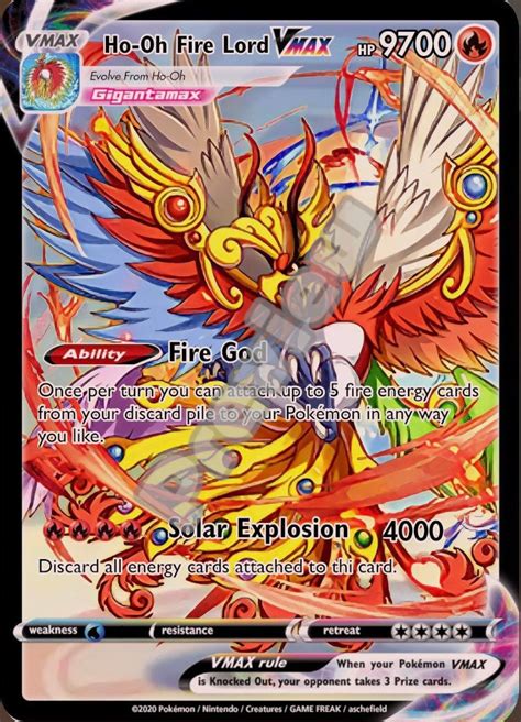 HO-OH Fire Lord VMAX Pokemon Card - Etsy