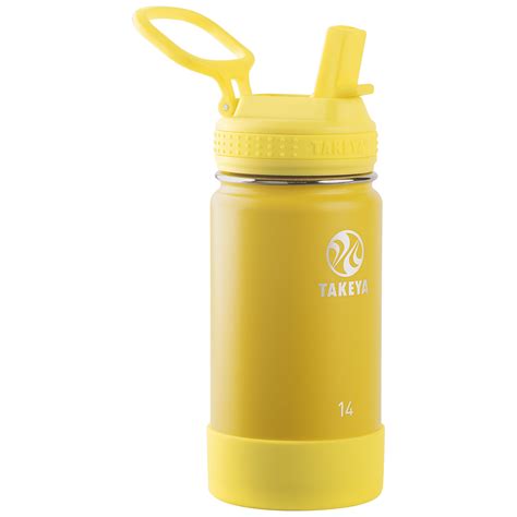 Takeya Actives Kids Stainless Steel Water Bottle w/Straw lid, 14oz ...