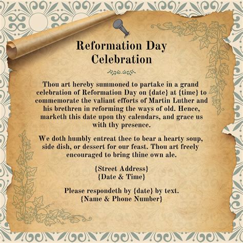 Reformation Day Celebration Invitation - Etsy