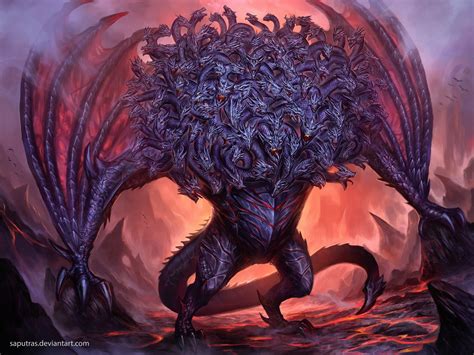 ArtStation - Ladon,The 100 Headed Dragon, yosi saputras | Fantasy ...