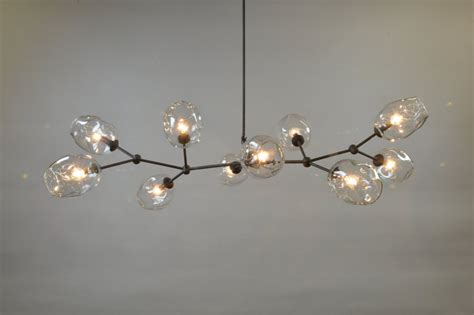 10 Globe Hand Blown Glass Staccato Branch Chandelier Hanging Light ...