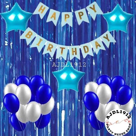 Birthday Set #83980 Blue Theme Party Decoration | Shopee Philippines