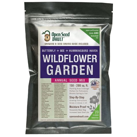 Wildflower Seeds Bulk Annual Seed Mix plus Full Growing Guide by Open ...