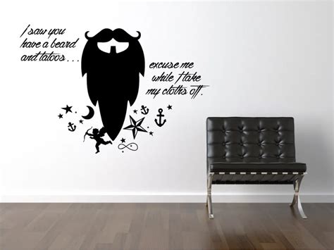 Beard Funny Quote Wall Art Decal Funny Home Decoration Self Adhesive ...