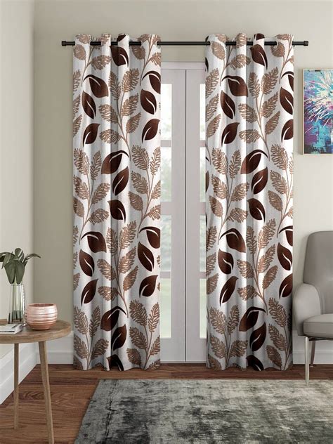 brown Polyester Plain Printed Door Curtains for Bedroom, Kitchen, Kids ...