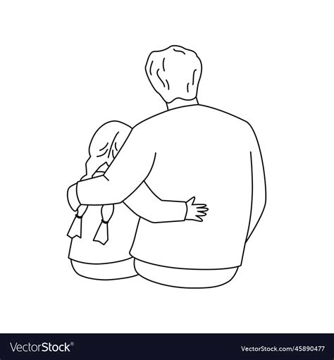 Father is hugging a daughter Royalty Free Vector Image