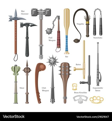 Medieval weapons ancient protection warrior Vector Image