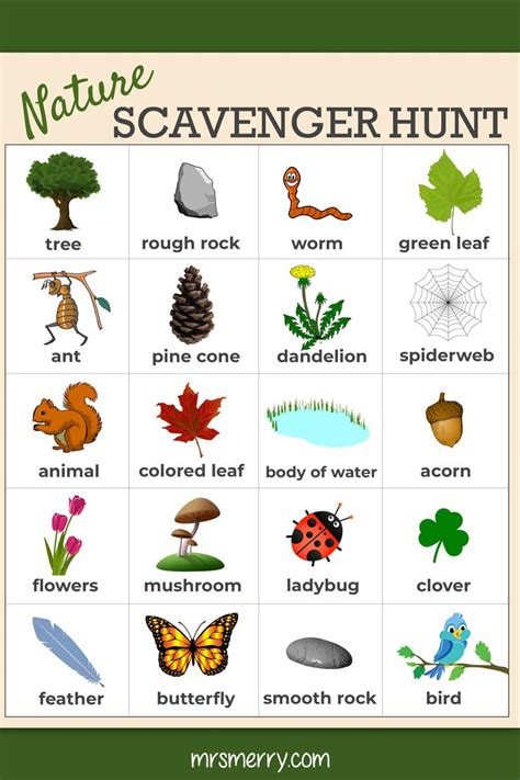 Printable Nature Scavenger Hunt