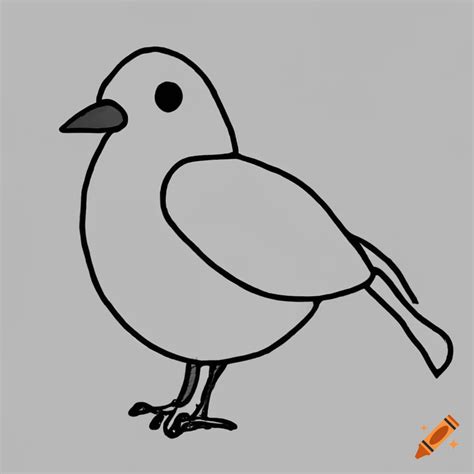 Outline drawing of bird to color, perfect for kids on Craiyon