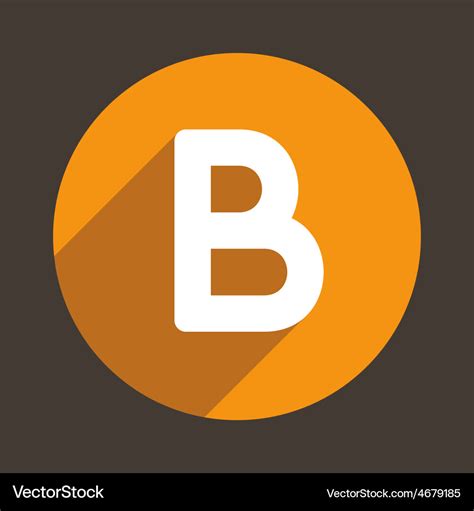 Letter b logo flat icon style Royalty Free Vector Image