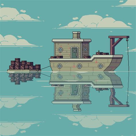 Fishing Ship : r/PixelArt