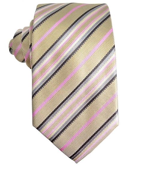 Gold and Pink Striped Silk Tie and Pocket Square . - CC129XN8IMD | Tie ...