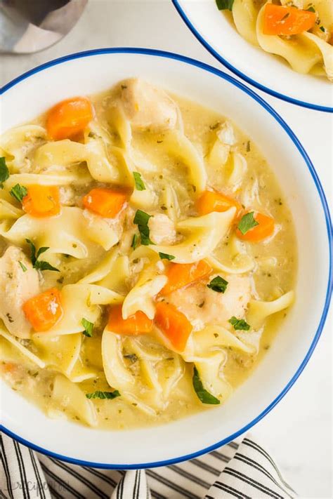 Slow Cooker Creamy Chicken Noodle Soup - The Recipe Rebel