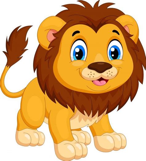 Premium Vector | Cute lion cartoon | Cute cartoon animals, Baby animal ...