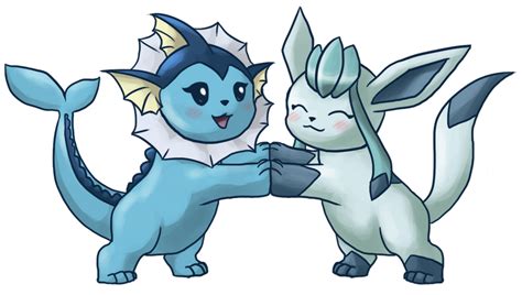 Vaporeon and Glaceon by waterwish on DeviantArt