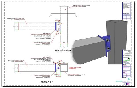 SHS Beam Column Simple Fin Connection Detail Civil Engineering ...