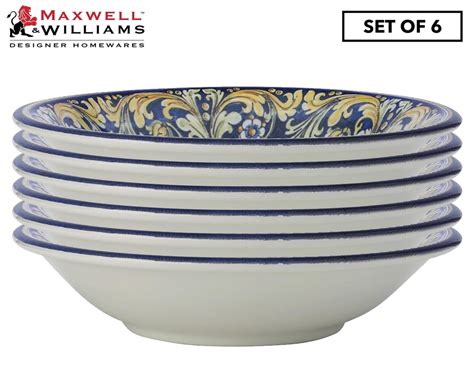 Set Of 6 Maxwell & Williams 21cm Ceramica Salerno Ceramic Pasta Bowls ...