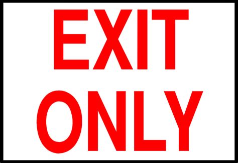 exit only sign free - Clip Art Library