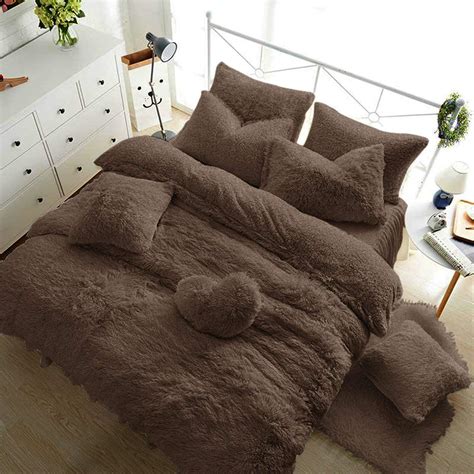 Teddy Bear Fleece Warm & Cozy Bedding Bedroom Collection (Chocolate ...