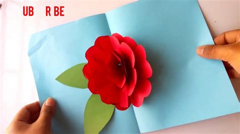 DIY 3D Realistic Rose Flower POP UP Card | Paper Craft | DIY Paper Card ...