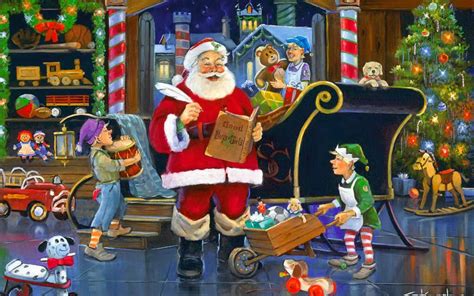 santa claus elves workshop - Clip Art Library