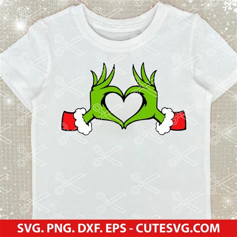 Grinch Heart SVG Cut Files, Grinch SVG, Xmas SVG, Christmas SVG