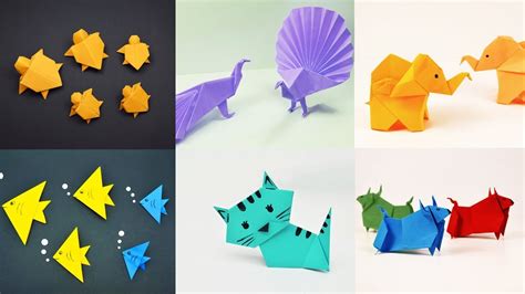 6 EASY ORIGAMI ANIMALS | PAPER CRAFTS FOR KIDS | Paper Animals Crafts ...