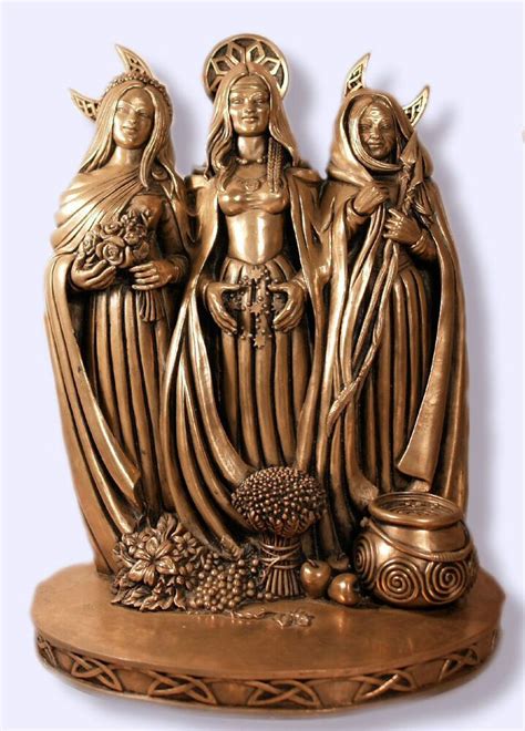 Maid Mother Crone Triple Goddess Statue Pagan Wiccan Altar Icon Bronz ...