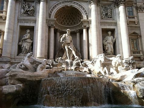 HD wallpaper: trevi fountain, sculptures, rome, ancient, roman ...