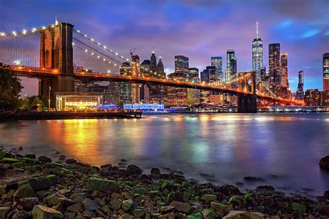 Brooklyn Bridge & Nyc Skyline #1 Digital Art by Lumiere - Pixels