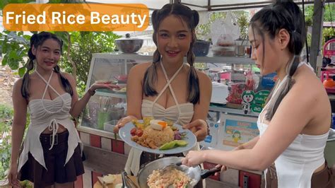 Beautiful Fried Rice Lady - Bangkok Street Food - YouTube