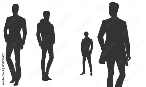 Male model silhouettes on the podium Stock Vector | Adobe Stock