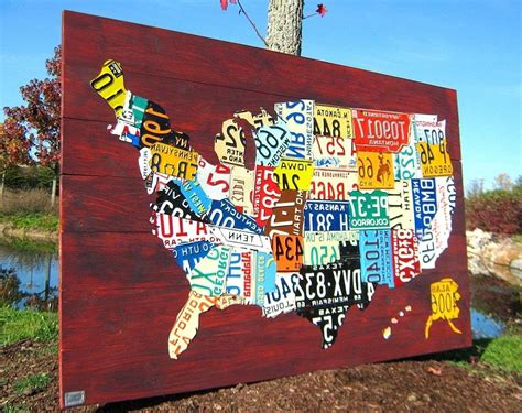 The Best License Plate Map Wall Art