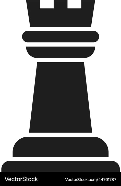 Rook chess piece black castle figure game icon Vector Image