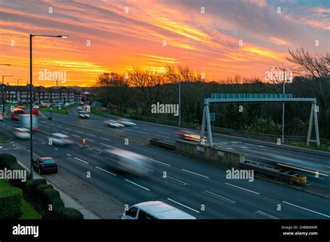 Dramatic sunrise over North Circular Road in London, UK Stock Photo - Alamy