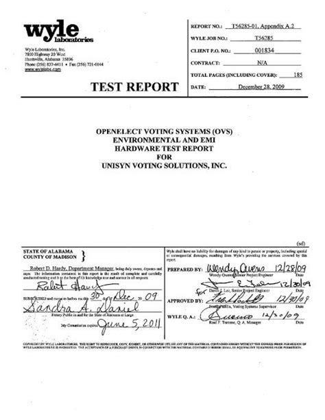 A-2 Hardware Test Report - Unisyn Voting Solutions