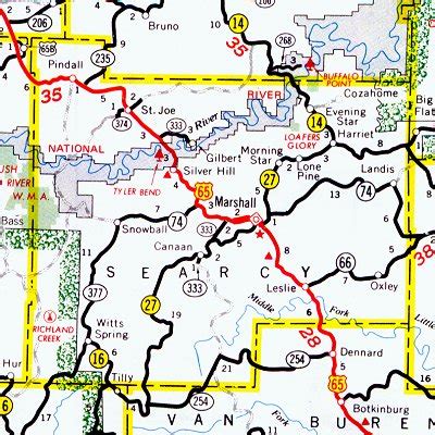 Searcy County Map - Arkansas - Arkansas Hotels - Motels - Vacation ...