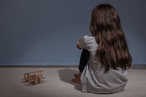 Premium Photo | Lonely sad girl at home saddened alarmed child alone at ...