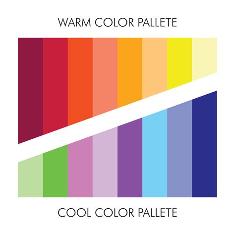 Warm and Cool Color Palette with Solid Colors 27338467 Vector Art at ...