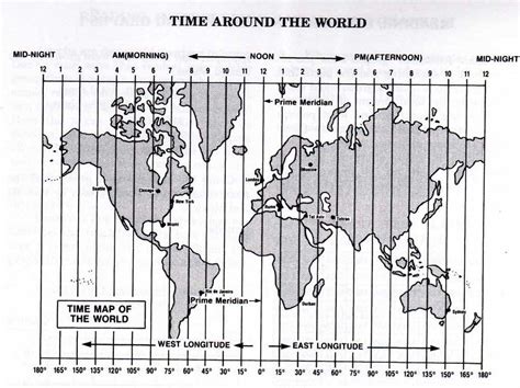 Longitude & Time Zone Worksheet