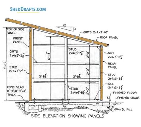 Free slanted roof storage shed plans