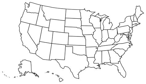 Outline Map Of Us States