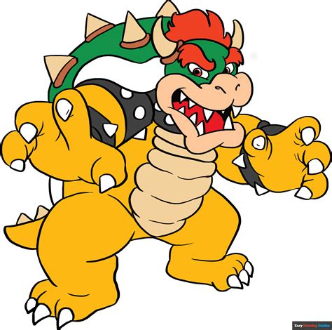 How to Draw Bowser from Super Mario Bros - Really Easy Drawing Tutorial