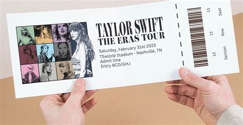 Get your customizable TS Eras Tour Ticket Template to printout for your ...