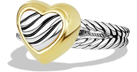 David Yurman Cable Heart Ring With Gold in Metallic | Lyst