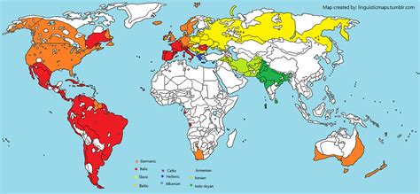 Linguistic Maps — Indo-European languages divided by subgroup